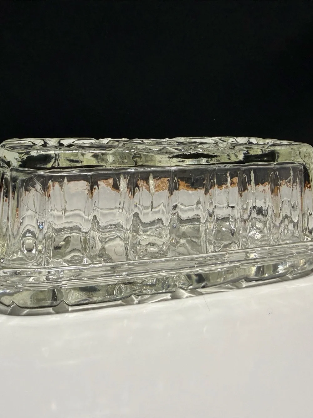 Vintage Clear Glass Butter Dish